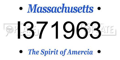 I371963 Massachusetts License Plate