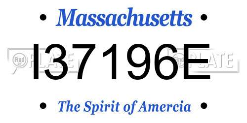 I37196E Massachusetts License Plate
