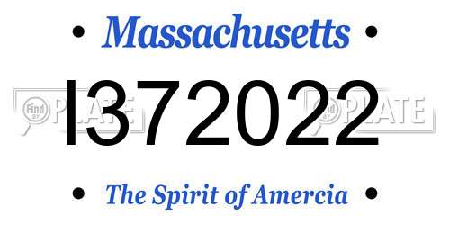 I372022 Massachusetts License Plate
