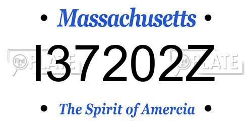 I37202Z Massachusetts License Plate