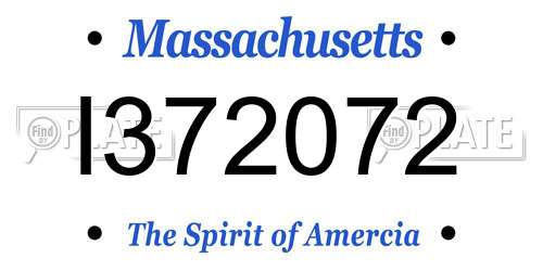 I372072 Massachusetts License Plate