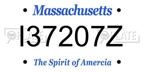 I37207Z Massachusetts License Plate