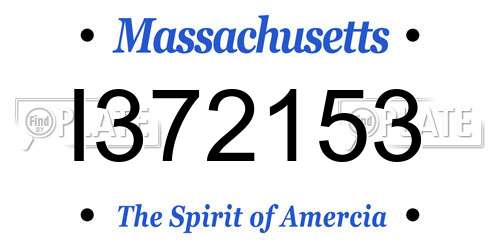 I372153 Massachusetts License Plate
