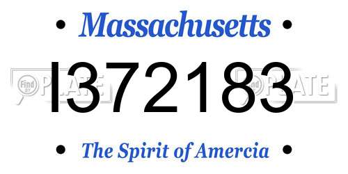 I372183 Massachusetts License Plate