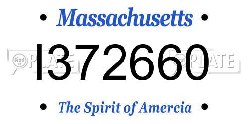 I372660 Massachusetts License Plate