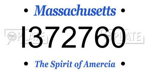 I372760 Massachusetts License Plate