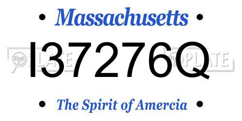 I37276Q Massachusetts License Plate