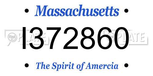I372860 Massachusetts License Plate