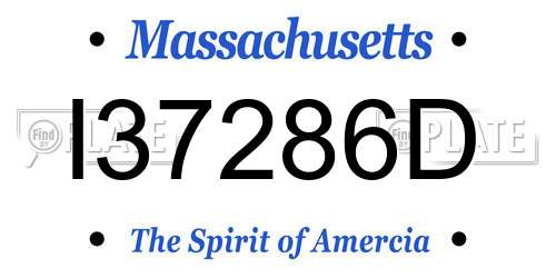 I37286D Massachusetts License Plate