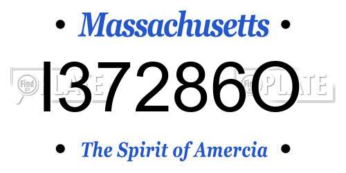 I37286O Massachusetts License Plate