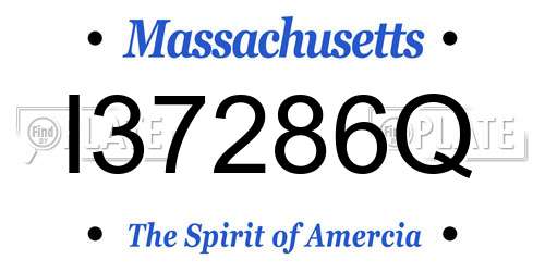 I37286Q Massachusetts License Plate