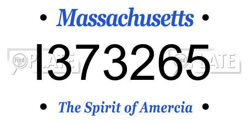 I373265 Massachusetts License Plate