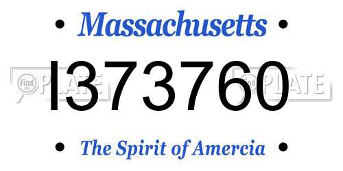 I373760 Massachusetts License Plate