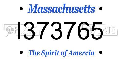I373765 Massachusetts License Plate