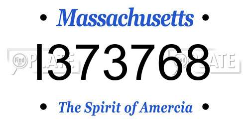 I373768 Massachusetts License Plate