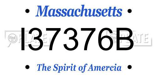 I37376B Massachusetts License Plate