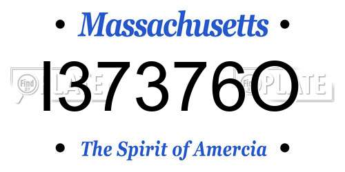 I37376O Massachusetts License Plate