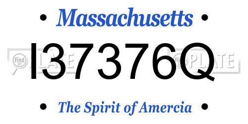 I37376Q Massachusetts License Plate
