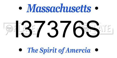 I37376S Massachusetts License Plate