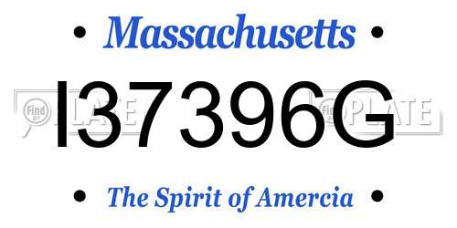 I37396G Massachusetts License Plate