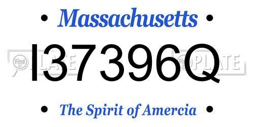 I37396Q Massachusetts License Plate