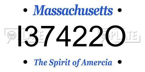 I37422O Massachusetts License Plate