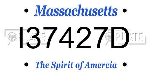 I37427D Massachusetts License Plate