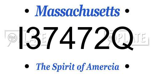 I37472Q Massachusetts License Plate