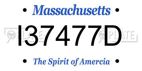 I37477D Massachusetts License Plate