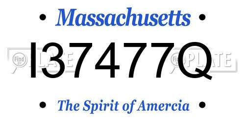 I37477Q Massachusetts License Plate