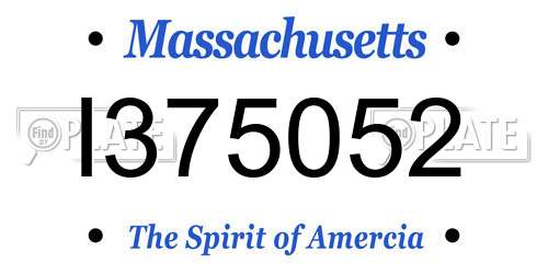I375052 Massachusetts License Plate