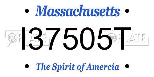 I37505T Massachusetts License Plate