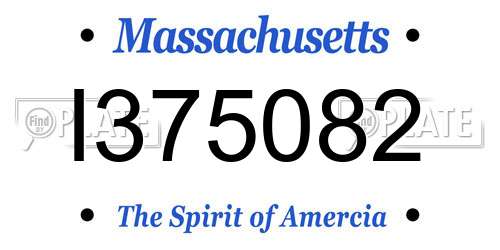 I375082 Massachusetts License Plate