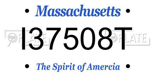 I37508T Massachusetts License Plate