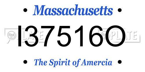 I37516O Massachusetts License Plate