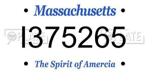 I375265 Massachusetts License Plate