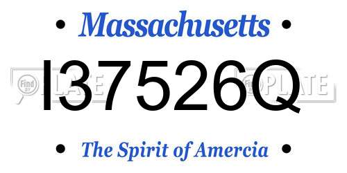I37526Q Massachusetts License Plate