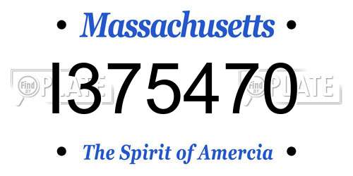 I375470 Massachusetts License Plate