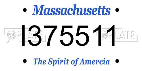 I375511 Massachusetts License Plate
