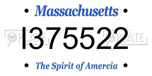 I375522 Massachusetts License Plate