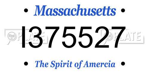 I375527 Massachusetts License Plate