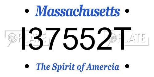 I37552T Massachusetts License Plate