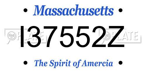 I37552Z Massachusetts License Plate