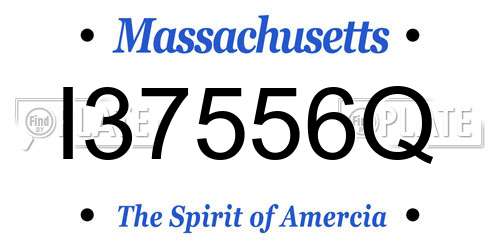 I37556Q Massachusetts License Plate