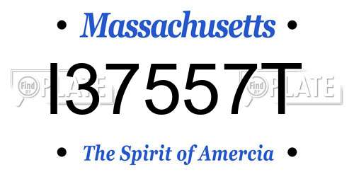 I37557T Massachusetts License Plate