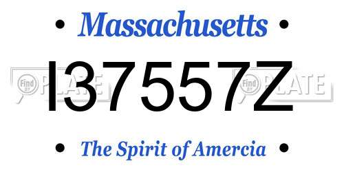 I37557Z Massachusetts License Plate