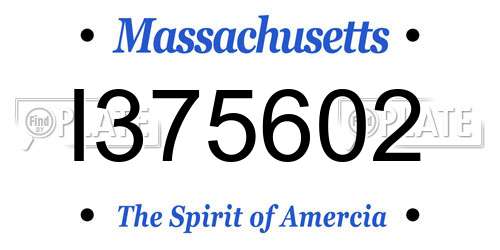 I375602 Massachusetts License Plate