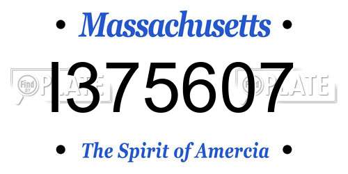 I375607 Massachusetts License Plate
