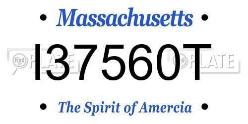 I37560T Massachusetts License Plate
