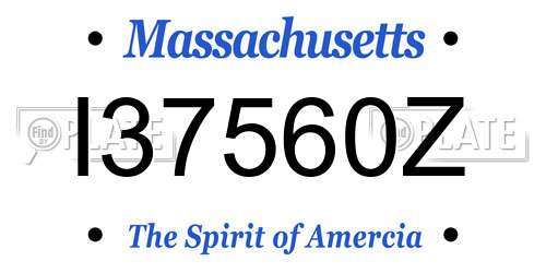 I37560Z Massachusetts License Plate